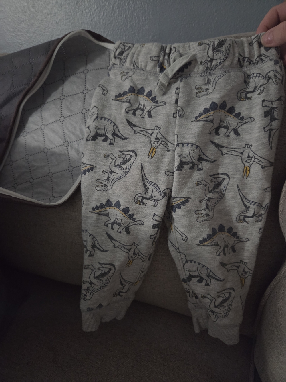 jumping beans Gray Dinosaur Jogger Pants with Navy & Yellow Accents